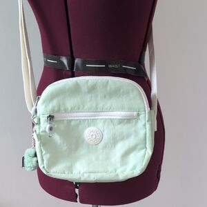 Kipling Keefe Zippered Close Airy Green Crossbody Bag Purse